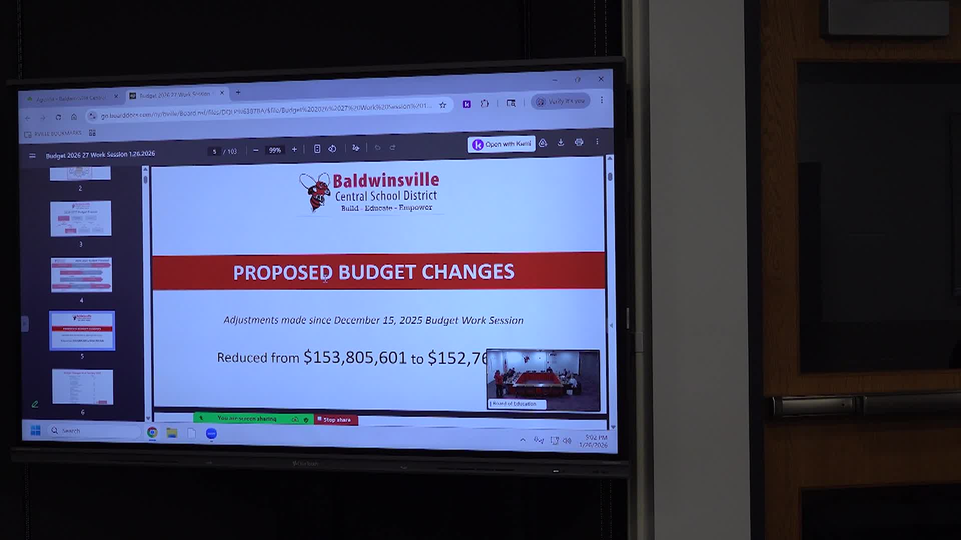 Thumbnail image for Baldwinsville Central School District Board of Education Work Session - 01/26/2026